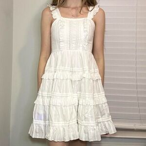 Elegant White Ruffle Dress